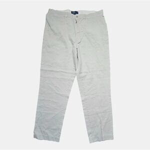 Polo Ralph Lauren Chino Pants Mens Khaki Straight‎ Flat Front Cotton Size 40/32